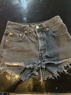 Levi’s High-Waist Black Denim Cutoff Shorts - Women